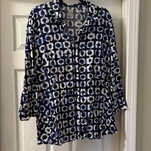 NIC+ZOE Himari Stretch Button Front Blouse